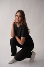 Медицинский костюм, большие размеры — черный — изображение 4